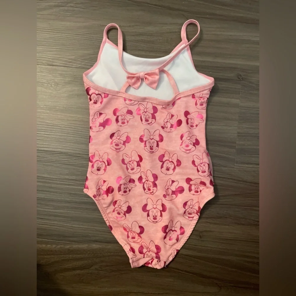 Disney Pink Minnie Mouse Kids Swim One Piece with ruffles and bow size 5/6